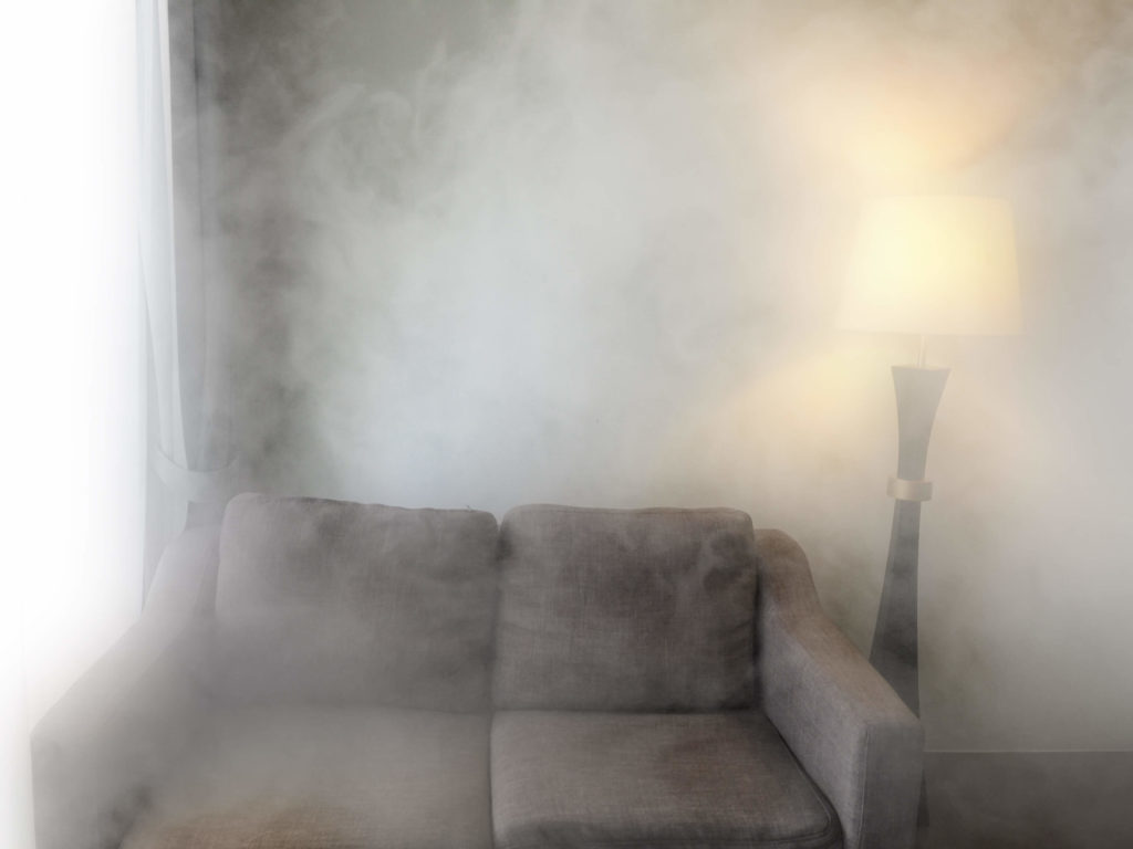 smoke smell in living room